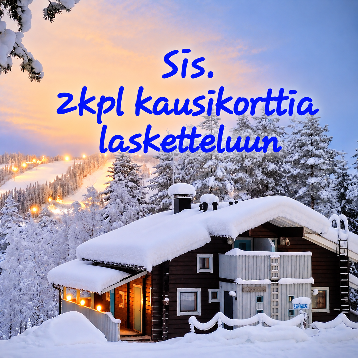 Erätuli 1 Ukkohalla – lomahuoneisto laskettelukeskuksessa, 2 kausikorttia lasketteluun.